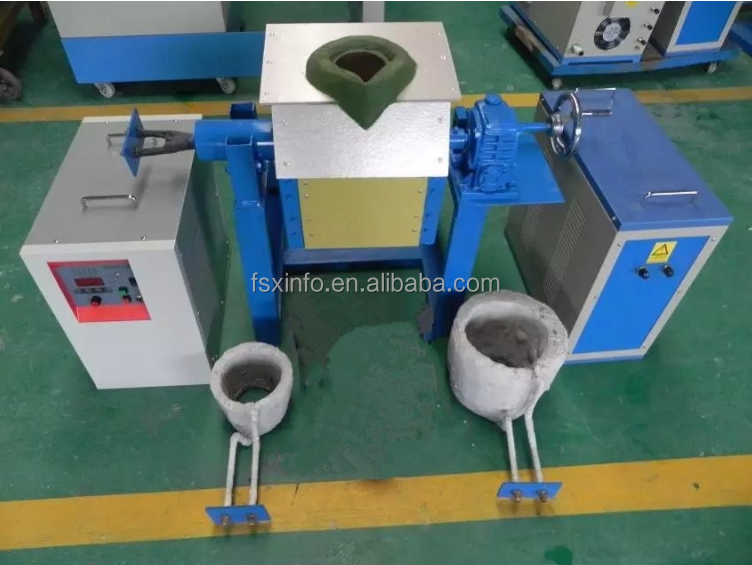 High Quality Portable Tilting Induction Gold Scrap Smelting Furnace for Sale