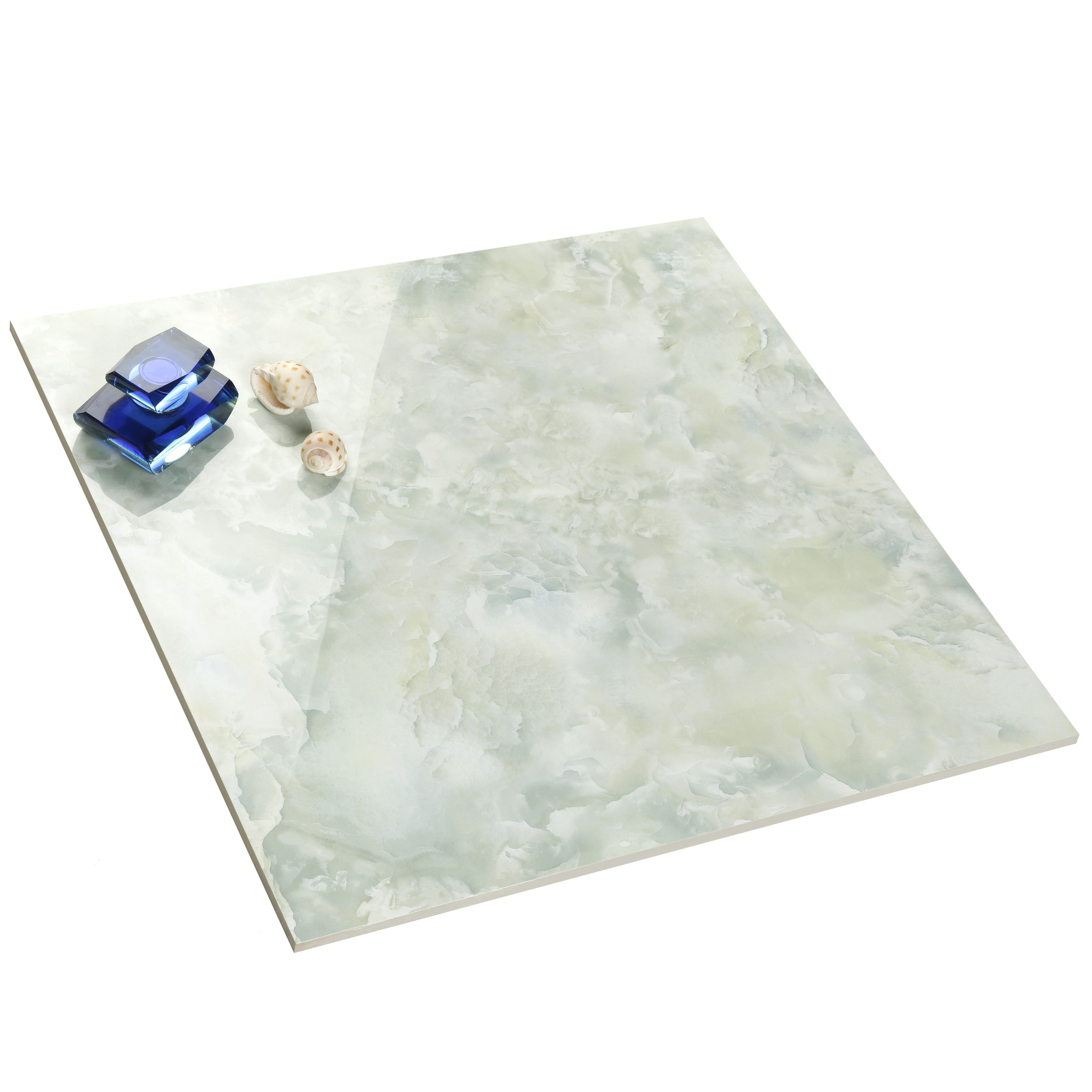 Bright light green marble polished porcelain tiles 60x60 glazed ceramic floor tiles for floor