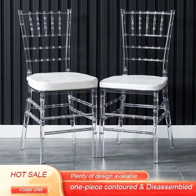 Wholesale Stackable Clear Resin Acrylic Chavari Chairs Hotel Chivari Chairs Plastic Events Wedding Transparent Chiavari Chair