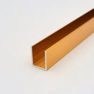 Customized Shining Bright Aluminum C Channel U Channel Profile For 8mm 10mm 12mm Shower Glass