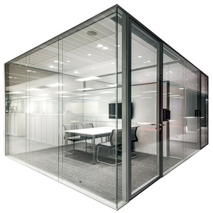 Double glass wall Office Partition aluminum alloy frame & Meeting Room aluminum alloy Partition and divider frame profiles