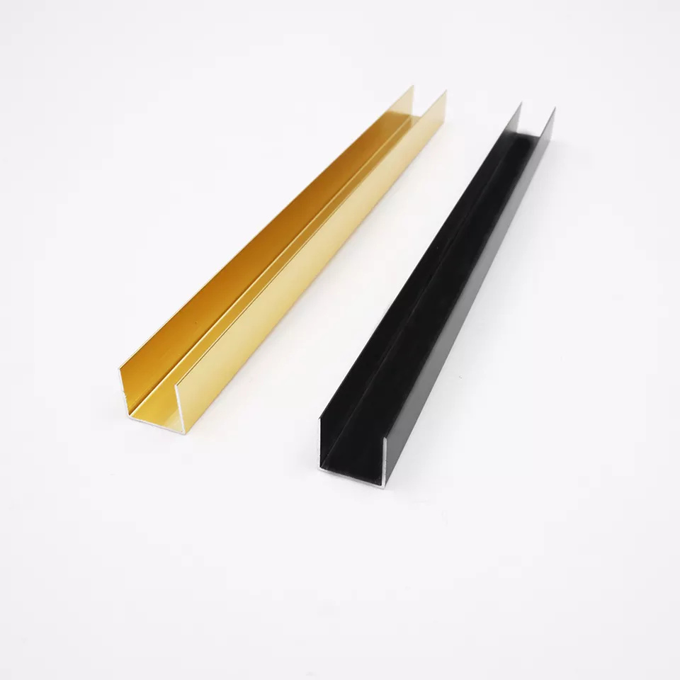 Foshan factory Aluminium U Shape Profile Door and Window Sliding Rail Track Aluminium C Channel Extrusion