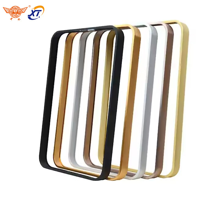 OEM Metal  Silver Gold Black Luxury Brushed Aluminum Frame picture and photo Metal Round Corner Mirror Frame