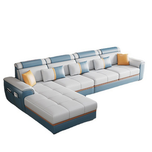 Fashionable luxury leather electric multifunctional massage combination sofa