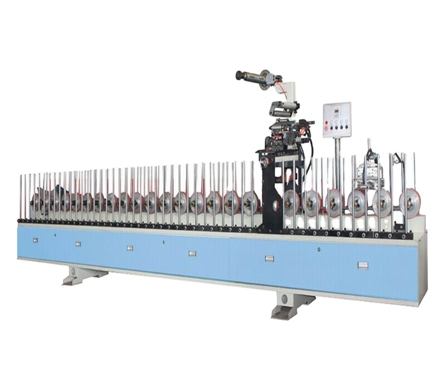 wood hot glue(PUR) profile wrapping machine for veneer and decorative paint paper