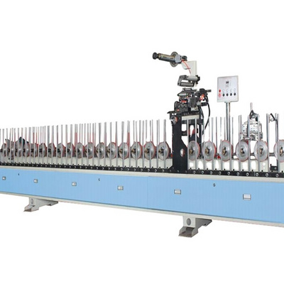 wood hot glue(PUR) profile wrapping machine for veneer and decorative paint paper