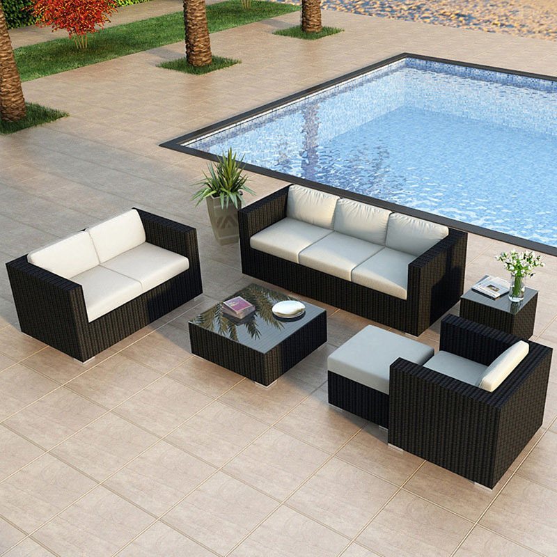 Balcony Nice Garden Outdoor Wicker Sectional Patio Rattan Sofa Set