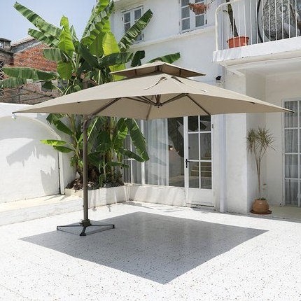 Four size extra large umbrella outdoor Beach Umbrella sun Shade parasol thai garden Balinese 6x6M 12ft outside lounge umbrellas