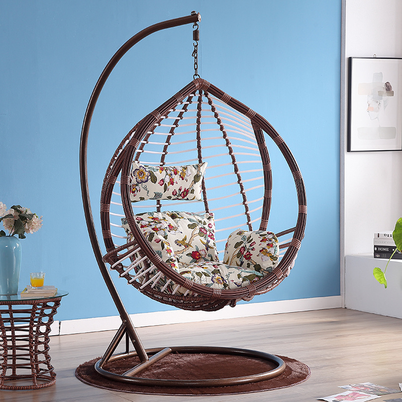 High Quality Swivel Papasan Chair 360 Degree Rattan Wicker Papasan Chair With Cushion For Patio Garden