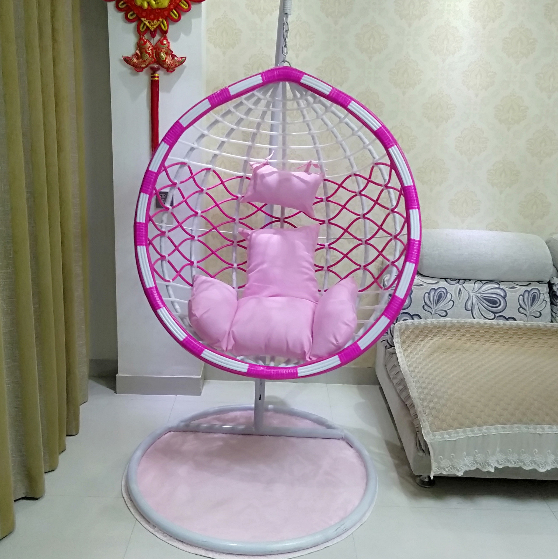 Indoor Outdoor Garden Patio Swing Pe Rattan Wicker Hanging Egg Swing Chairs