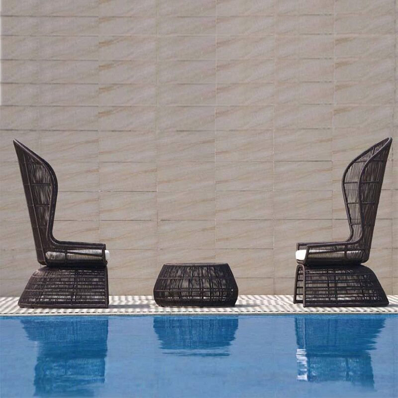 Rattan chair single garden roof chair designer courtyard balcony rattan woven high-back chair