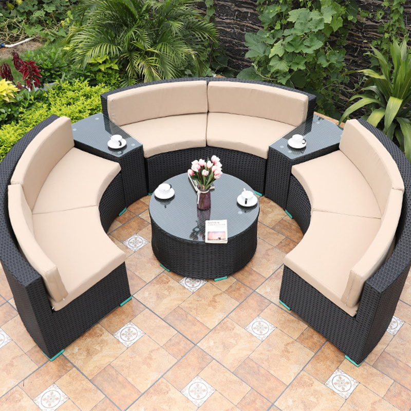 curved outdoor sofa rattan garden sofa chair furniture outdoor rattan sofa garden creative leisure