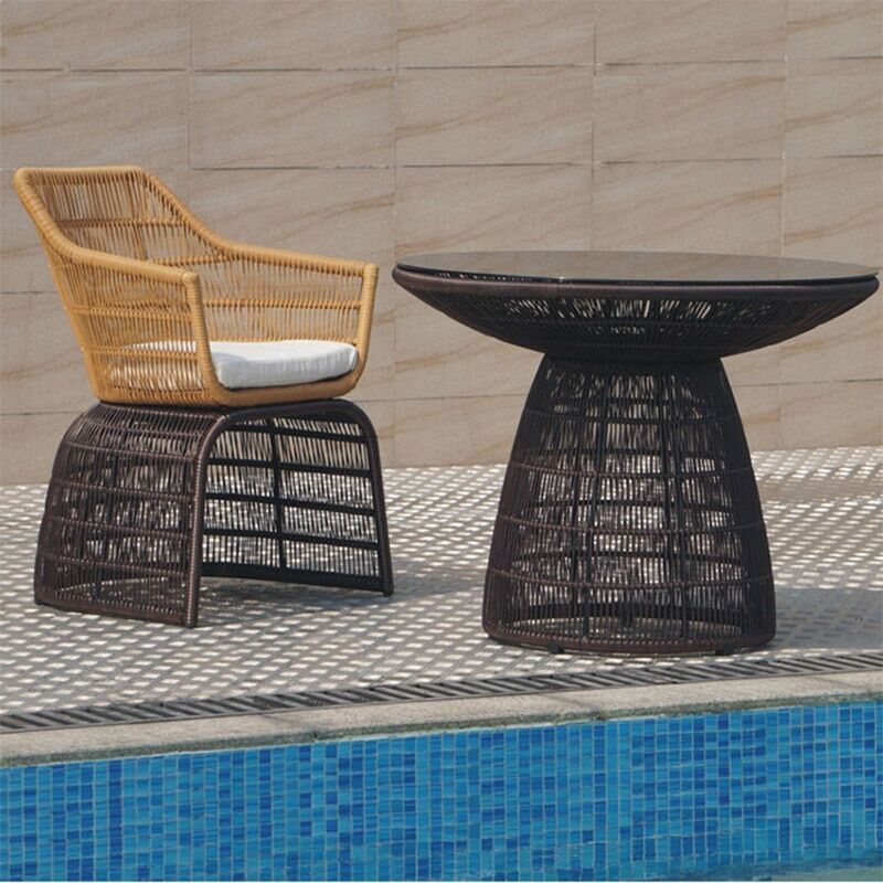 Rattan chair single garden roof chair designer courtyard balcony rattan woven high-back chair