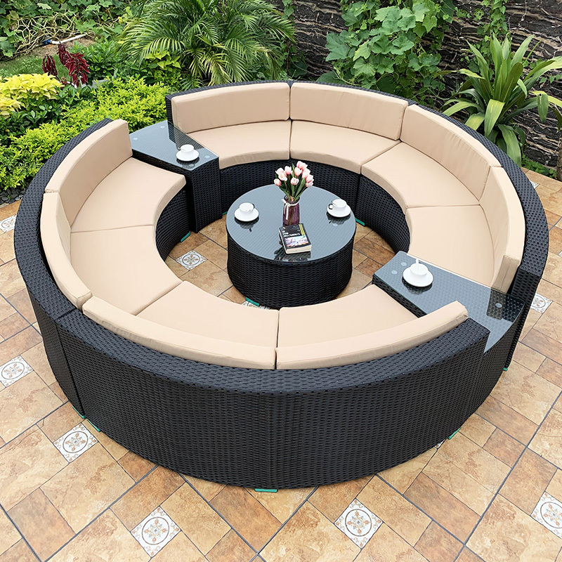 curved outdoor sofa rattan garden sofa chair furniture outdoor rattan sofa garden creative leisure