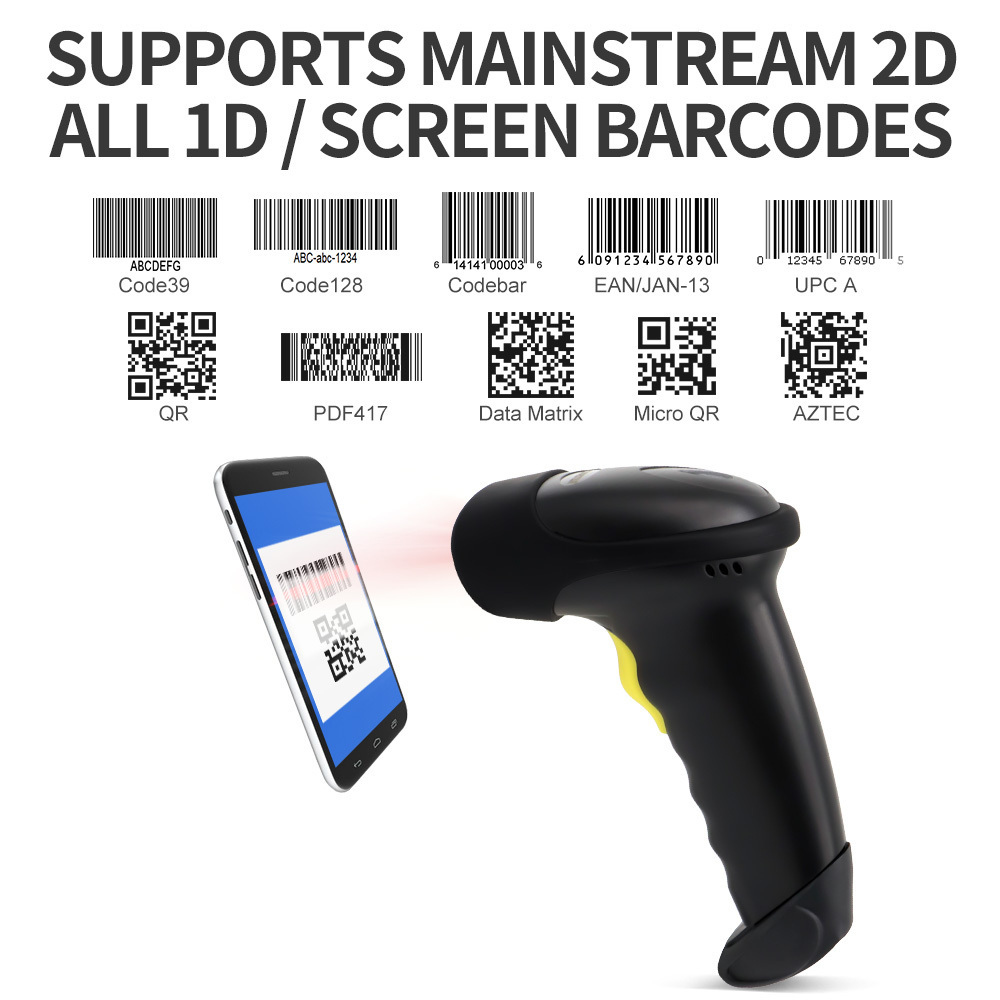 GTCODESTAR  X-9201BX Wireless Bluetooth Bar Codes Scanner Qr code Reader 2D Barcode Scanner for Warehouse