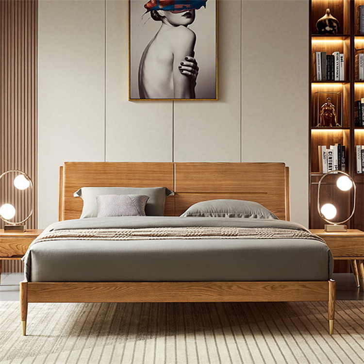 Wooden box bed design luxury bed solid wood hard wood bed