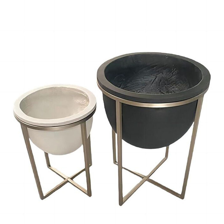 Indoor and outdoor modern plant decorative POTS Fiberglass garden POTS can be fitted with shelves