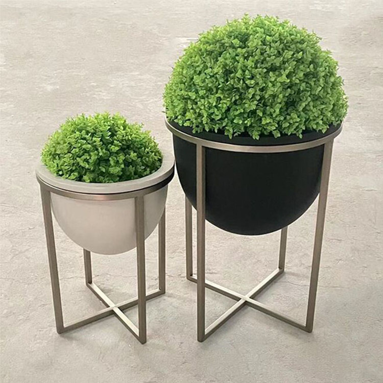 Indoor and outdoor modern plant decorative POTS Fiberglass garden POTS can be fitted with shelves