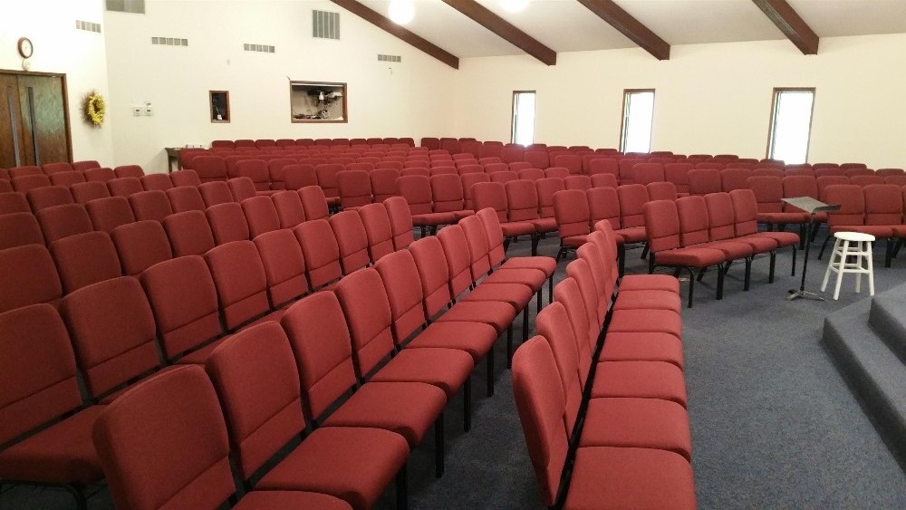 Fancy modern stackable cheap used upholstered black padded church chairs for sale