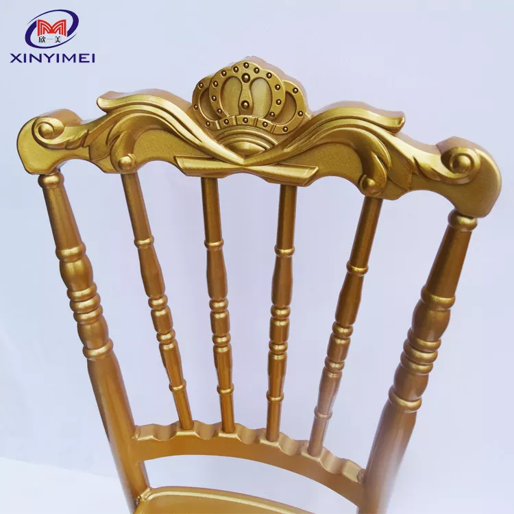 Professional factory industrial metal dining throne crown royal napoleon hotel chair