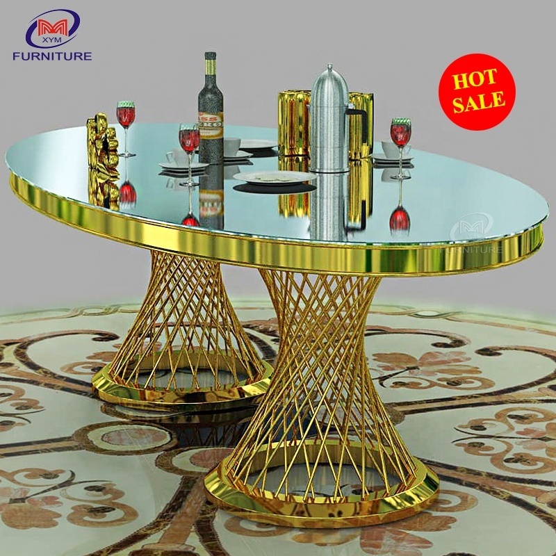 Modern used hotel furniture stainless steel dining table and chair sets