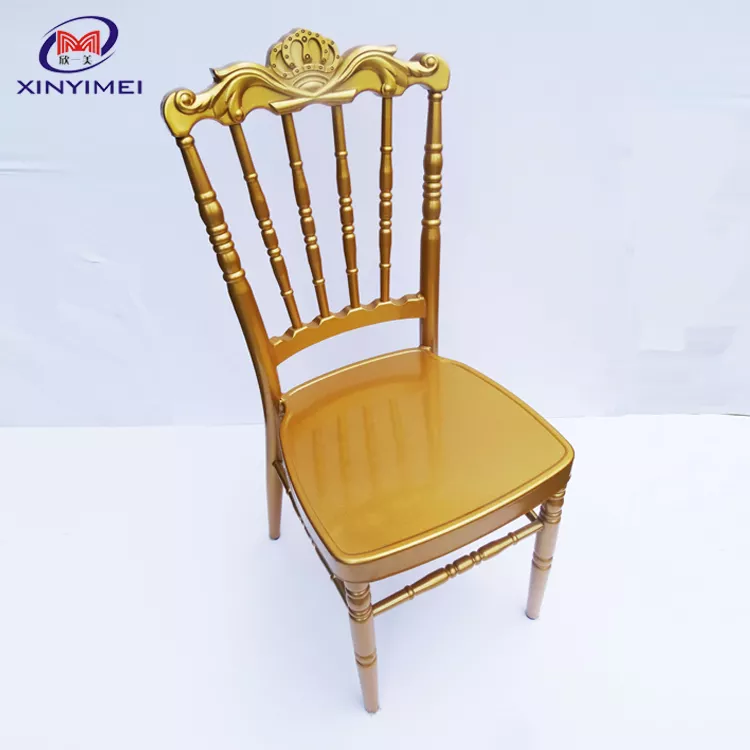 Professional factory industrial metal dining throne crown royal napoleon hotel chair