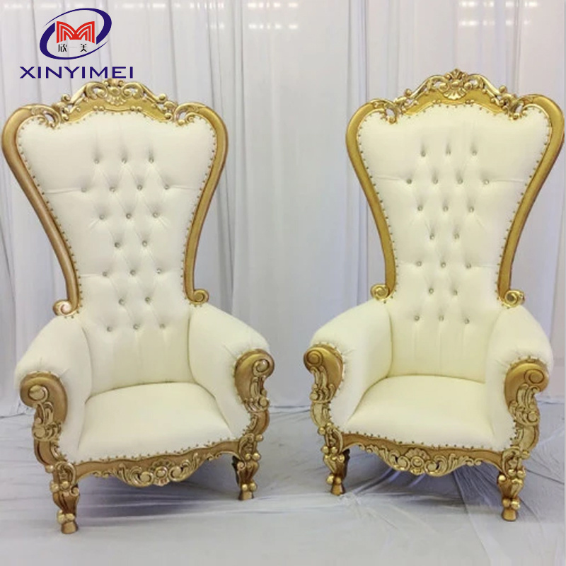 Quality guaranteed elegant high class king luxury royal queen wedding throne chair