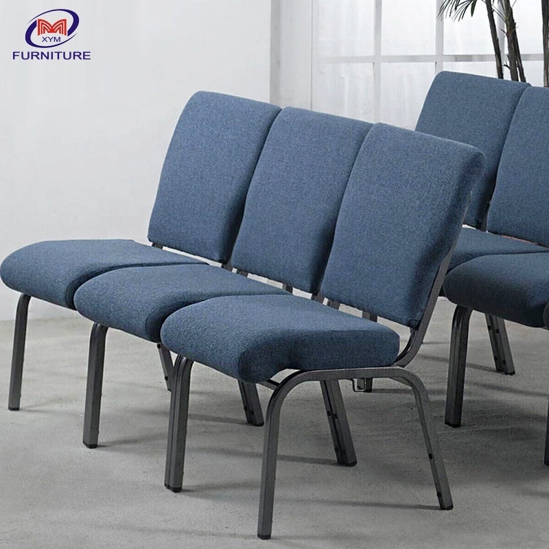 Factory supply customized used metal interlock church chair for auditorium