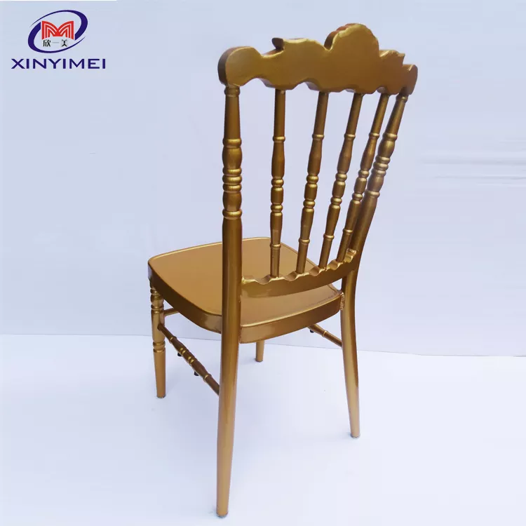 Professional factory industrial metal dining throne crown royal napoleon hotel chair