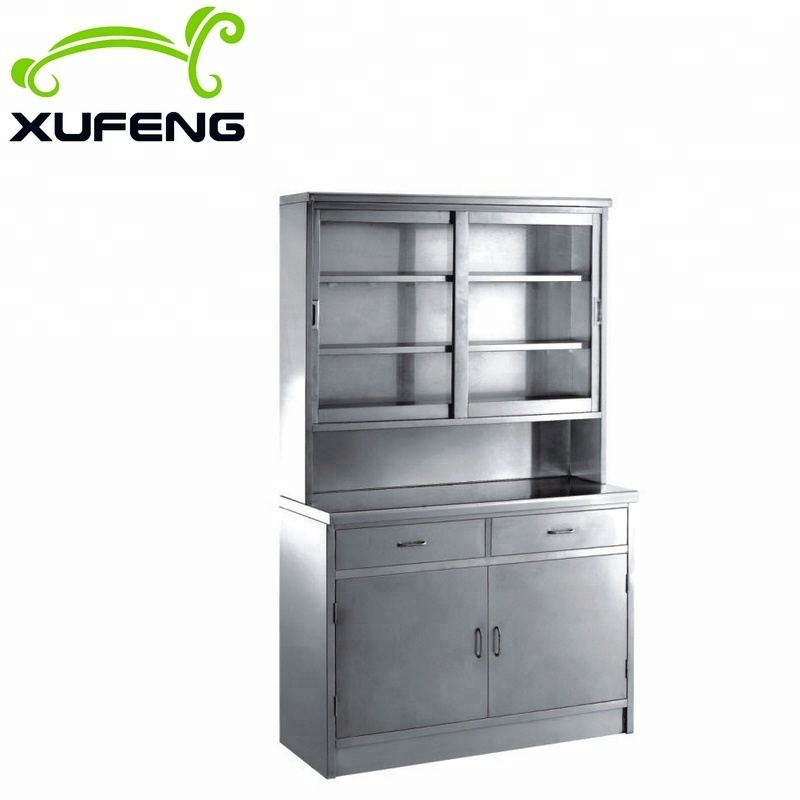 Stainless steel double side Hospital drug &medicine cabinet/ pharmacy cabinet