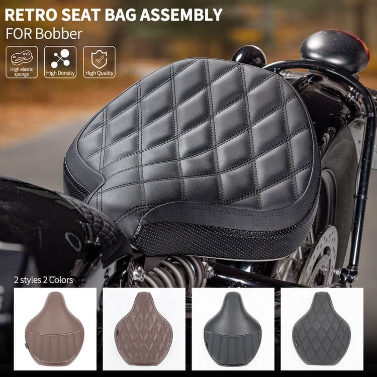 XXUN Motorcycle Front Driver Solo Seat Cover for Triumph Bobber 2017 2018 2019 2020 2021 2022 2023 Thicken Cushion Vintage Seat