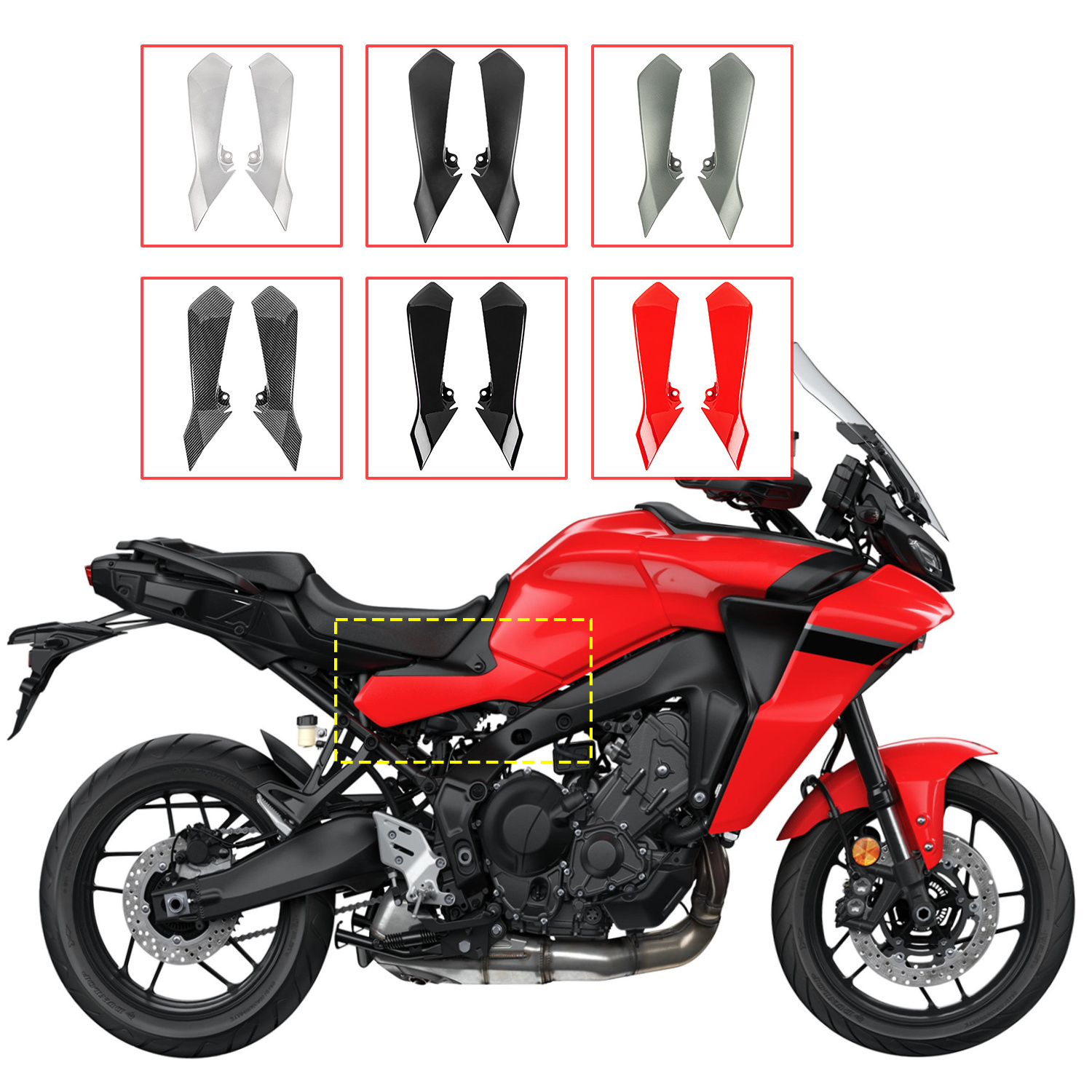 XXUN  Motorcycle Rear Fairing Seat Side Panel Fairing Frame Cover for Yahama Tracer 9/GT 2021 2022 Accessories