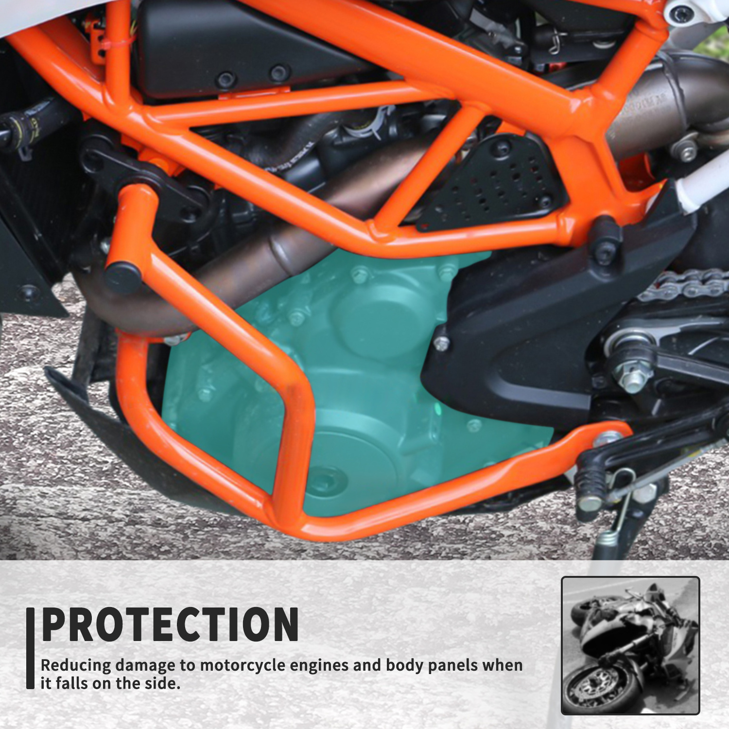 XXUN Motorcycle Crash Bar Engine Guard Frame Falling Protector Bumper for KTM DUKE250 DUKE390 DUKE 250 390 2017-2022