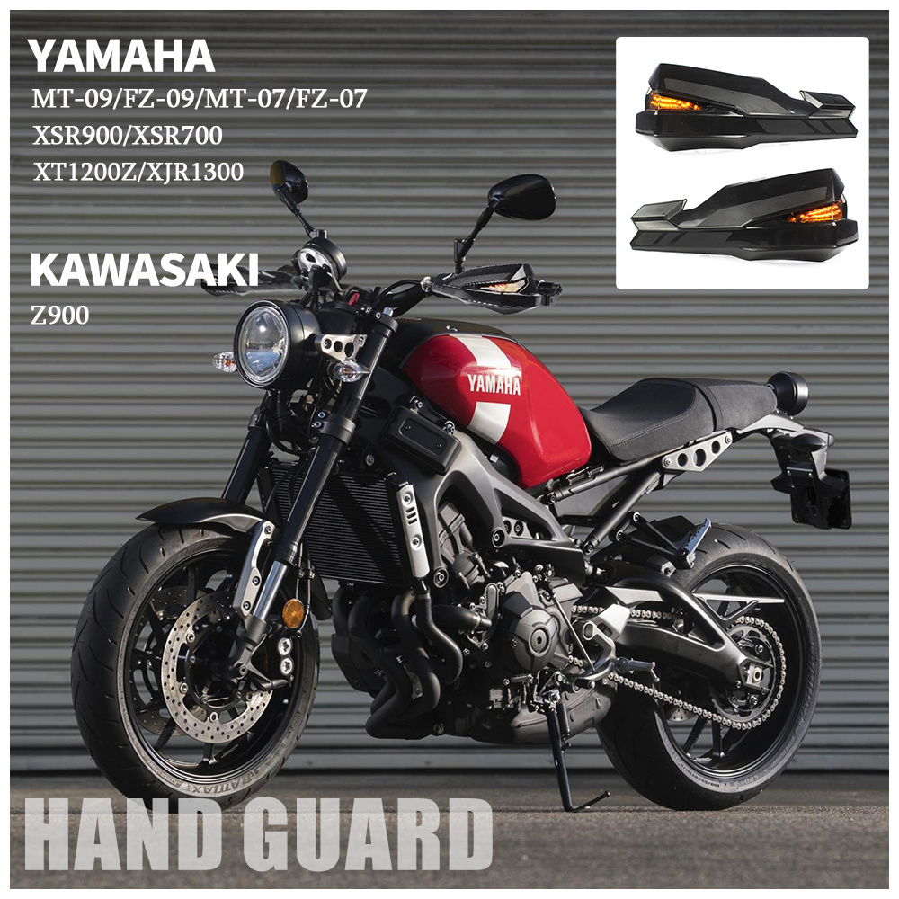 XXUN Motorcycle Handguard Handlebar Hand Shield Hand Guard Protector with LED Light for Yamaha MT09 FZ09 MT07 FZ07 XT1200Z