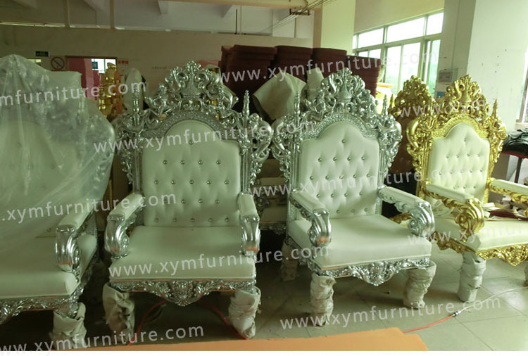 Factory sale durable baroque king queen throne king chair for wedding