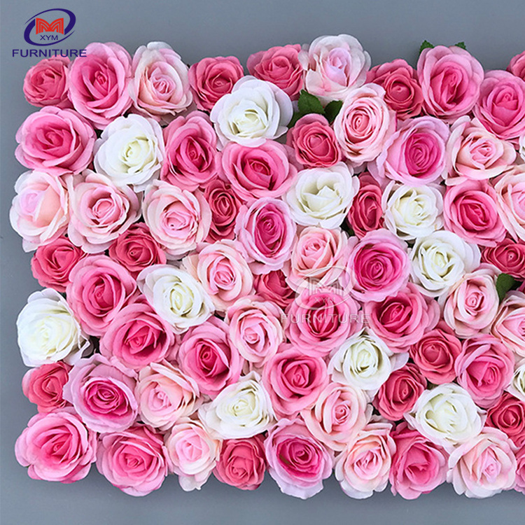 Arrangement rose decor floral artificial silk flower wall panel backdrop artificial flower for wall decoration