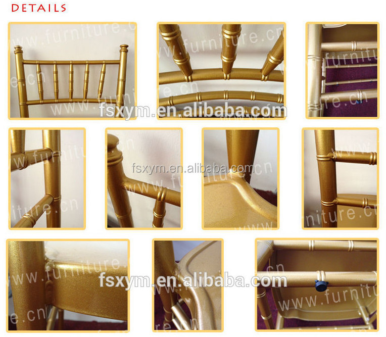 Chiavari Chair Stackable Gold Frame Royal Aluminum Hotel Chair Rental Wedding Chair Modern Metal SGS,ISO9000 T/T 30%/70%