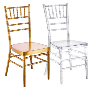 Chiavari Tiffany Stacking Crystal Chairs Dining Room Furniture Resin Modern Factory Wholesale Quality Event Banquet Chair