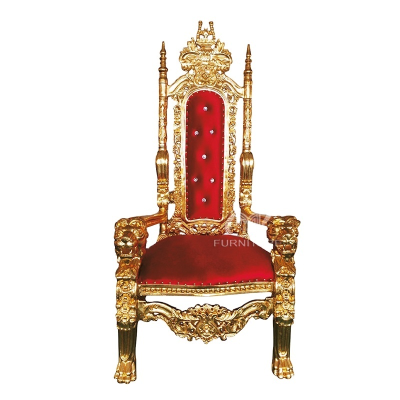 Factory sale durable baroque king queen throne king chair for wedding