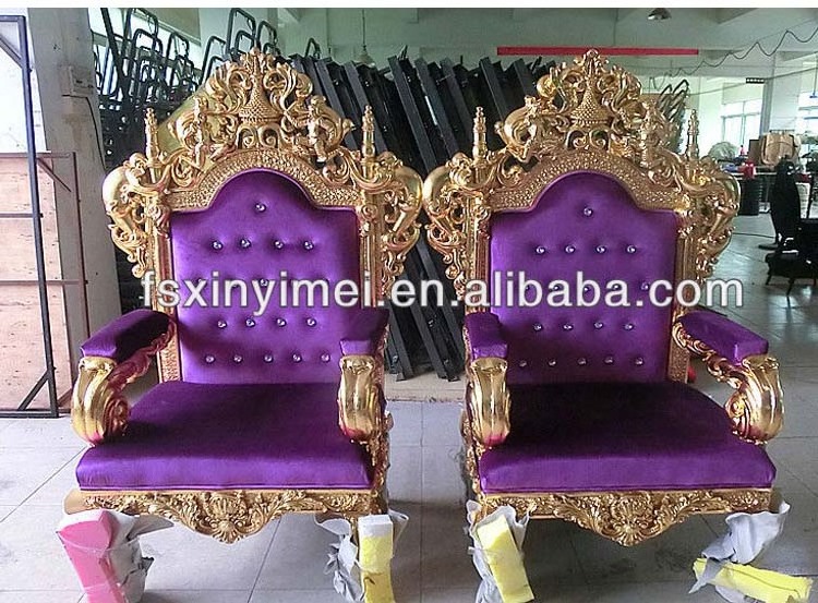 Factory sale durable baroque king queen throne king chair for wedding