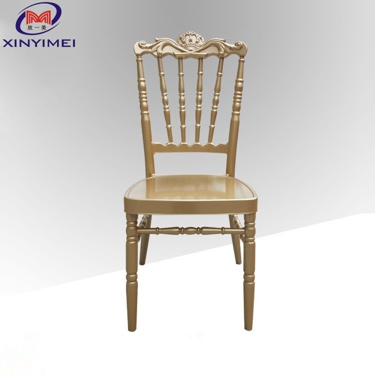 Wholesale Hotel Restaurant Vintage Metal Gulberg Chair Banquet Napoleon Dining Chair Aluminium Alloy Crown Bamboo Chairs