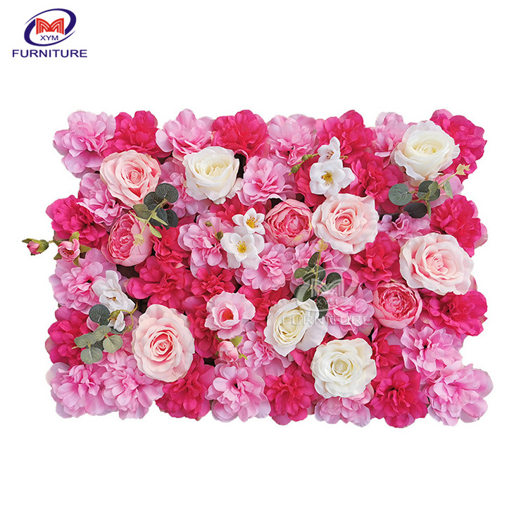 Arrangement rose decor floral artificial silk flower wall panel backdrop artificial flower for wall decoration