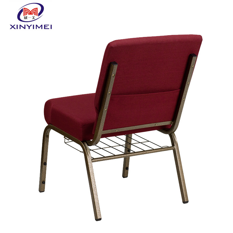 Wholesale metal steel pew pockets interlocking price lock stackable used cushion church chairs