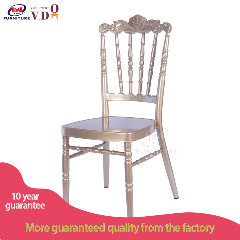 Wholesale Hotel Restaurant Vintage Metal Gulberg Chair Banquet Napoleon Dining Chair Aluminium Alloy Crown Bamboo Chairs