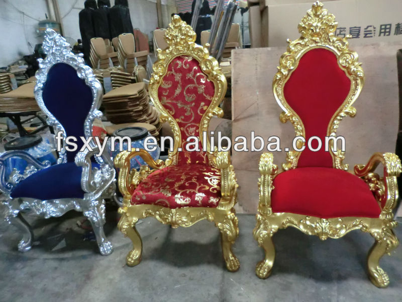 Factory sale durable baroque king queen throne king chair for wedding