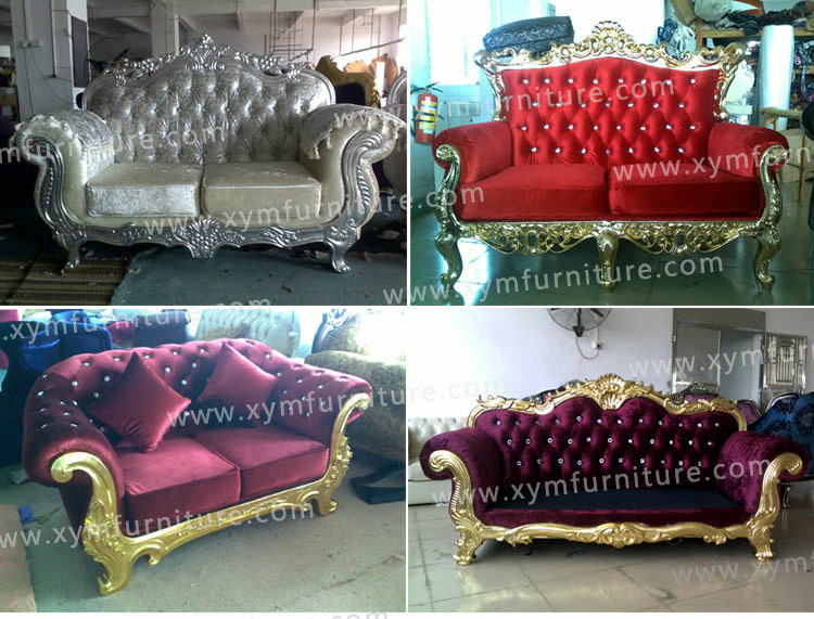 Factory direct luxury hand carved furniture leather european style sofa