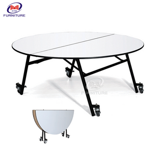 Portable Hot selling customizable half round HDPE folding plastic table for Event banquet and Outdoor party