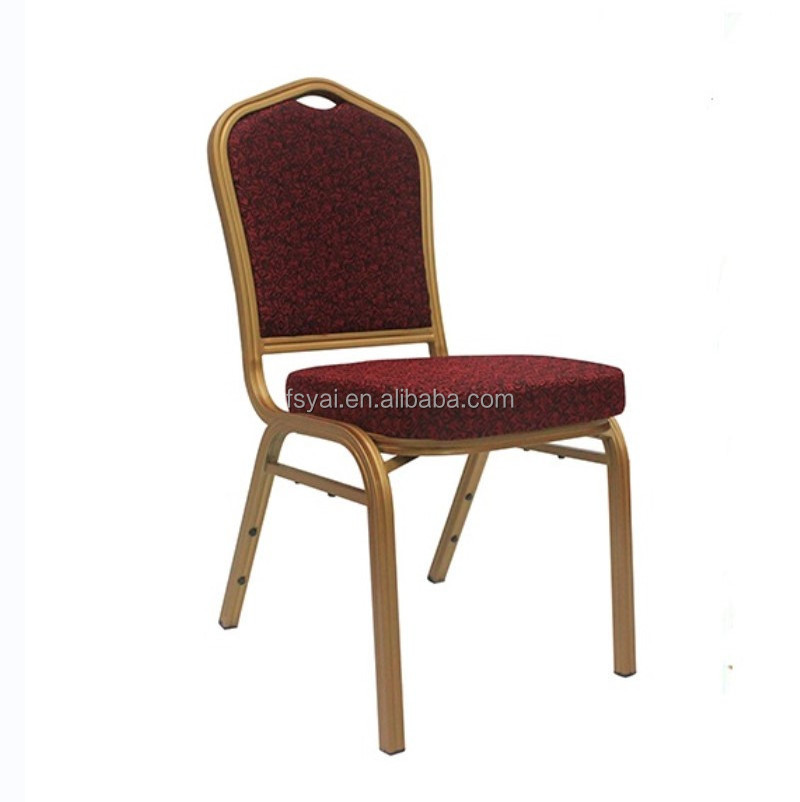 High Quality Hotel Used Chrome Aluminium Stacking Chair Banquet Gold Stainless Steel Banquet Chair