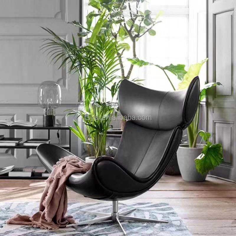 Modern design home furniture aluminum legs fiberglass Nordic Swivel Space lounge chair for living room