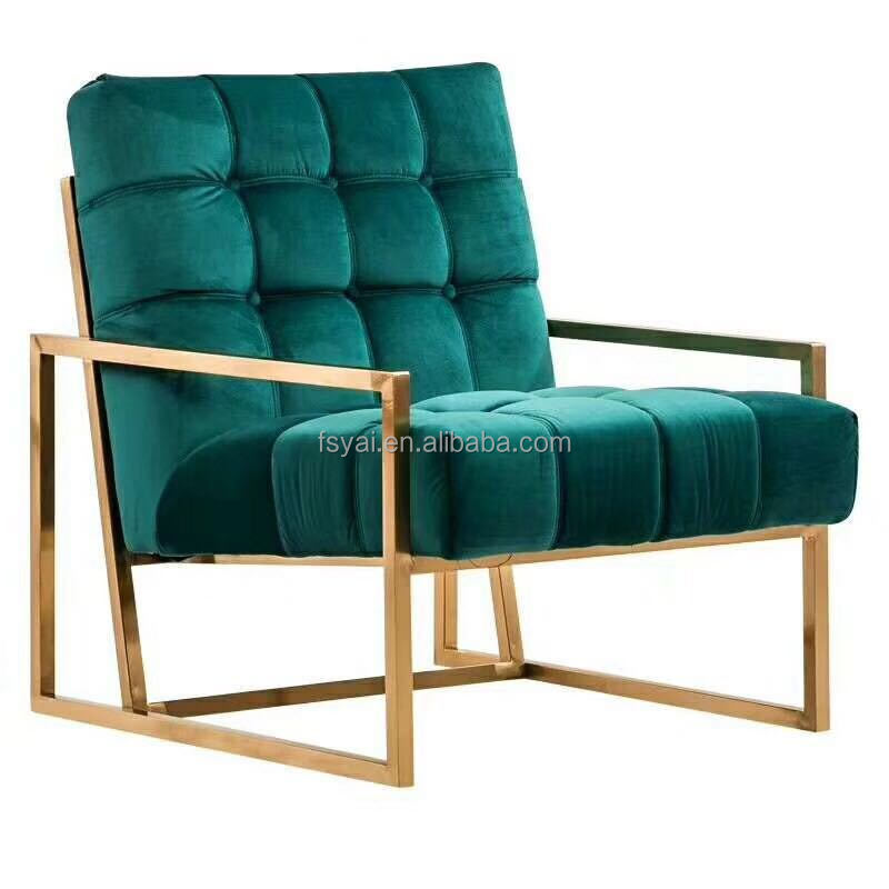 Outdoor Leisure Chair Gold Metal popular style new design living room arm luxury steel dining chair